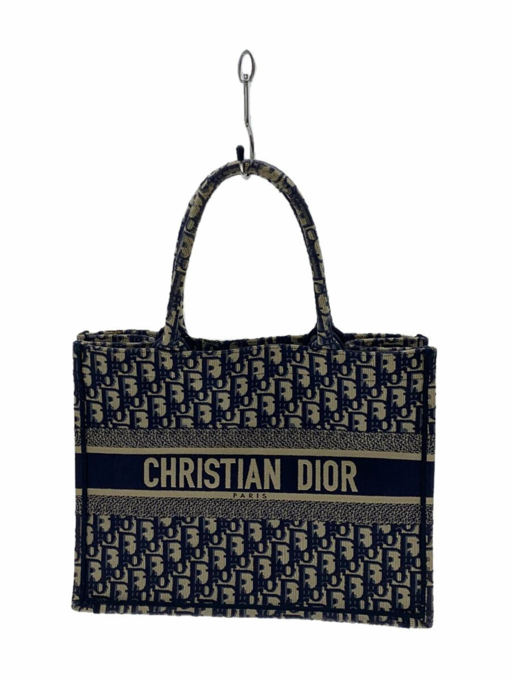 Christian Dior Book Tote Bag Canvas Navy Blue All over